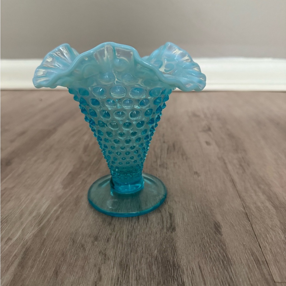 Fenton Light Blue Hobnail Vase